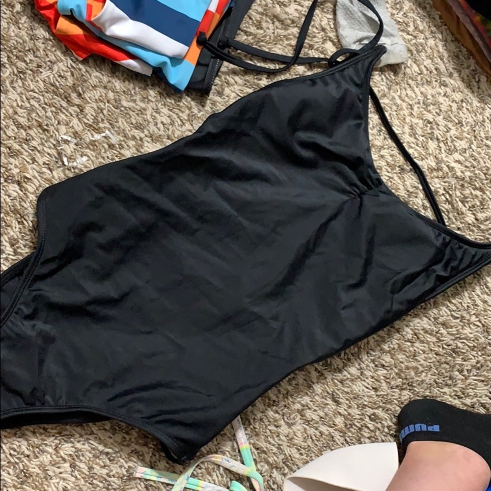 Venus - Black Stitch Sides one piece bathing suit